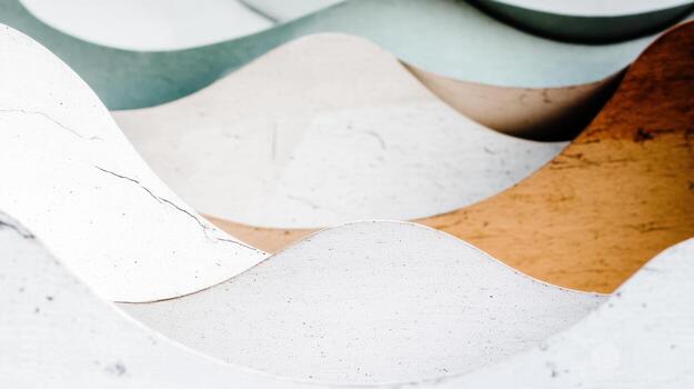 Colors blend and flow in abstract art made from layered paper shapes photo