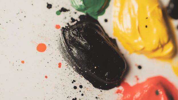 vistoso pintar paleta con varios sombras Listo para artístico creación foto