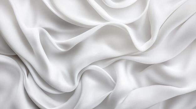 White fabric with soft drapes showing graceful folds and texture photo