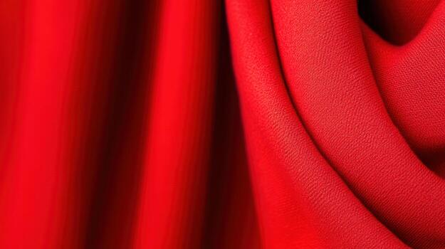 Bold red fabric draping beautifully under soft lighting in a studio photo