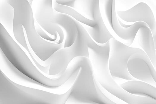 Abstract white fabric creates smooth waves and folds in soft texture photo