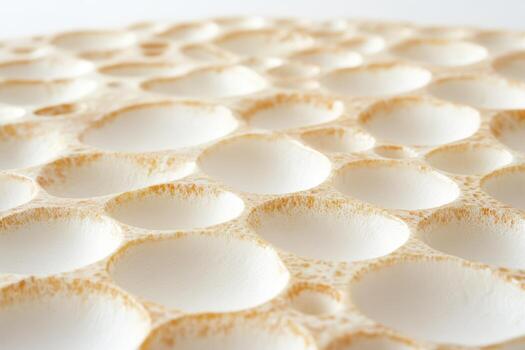 Close-up of a textured surface with round indentations and patterns photo