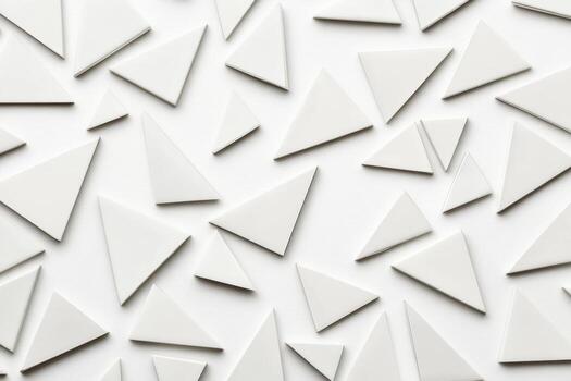 Simple white triangles arranged on a textured surface for modern design photo