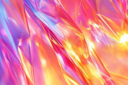 Shiny plastic sheets in vibrant colors create an abstract background photo