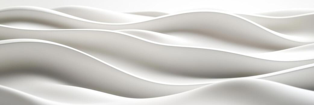 Soft curves create a calming wave pattern in white material photo