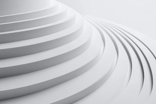 Curved white steps create a minimalist and elegant design in a modern space photo