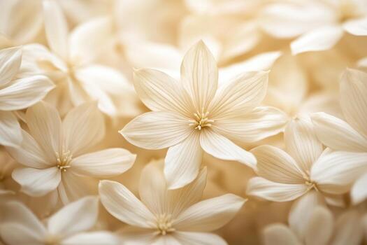 Delicate white flowers create a serene and calming floral setting photo
