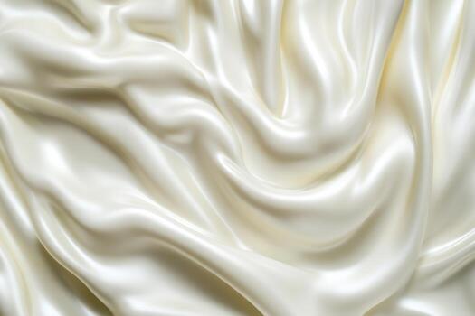 Elegant white silk fabric draped in soft folds on a surface photo