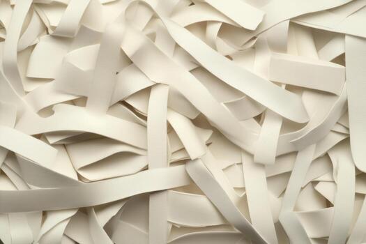 White strips of material scattered across a surface for crafting or design photo