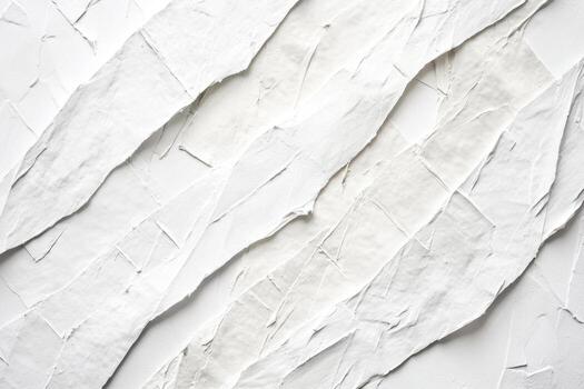 Textured white wall with layered paper in a modern interior design setting photo