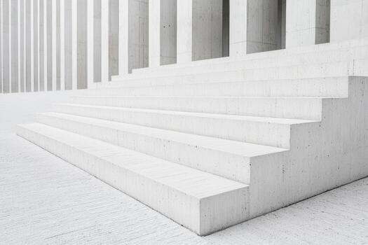 Modern concrete steps lead to a minimalist architectural space photo