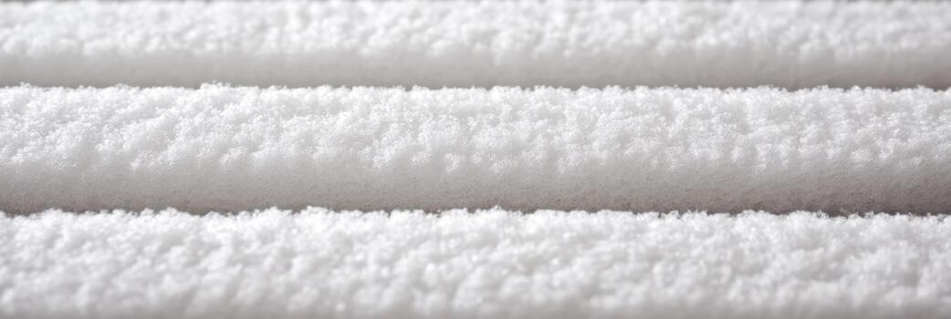 Soft texture of white fabric laid out in parallel lines on a surface photo