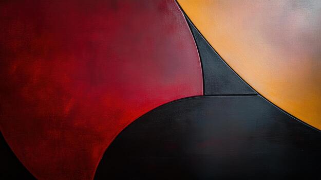 Modern abstract painting featuring bold colors and geometric shapes photo