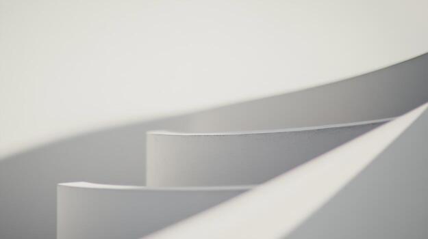 Curved white surfaces reflecting soft light in a minimalist design photo