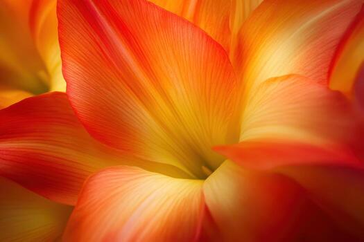 Bright orange and yellow flower petals create vibrant visual display photo
