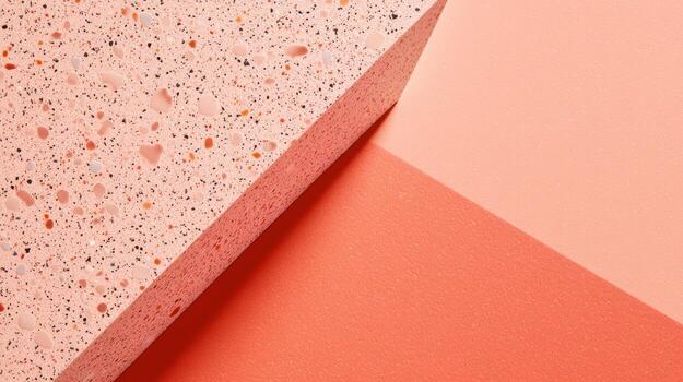 Modern terrazzo pattern in soft pink tones with geometric shapes photo