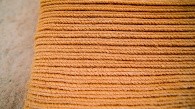 Vibrant yellow fabric rolls are neatly arranged in a creative workshop photo