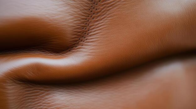 Close-up of soft brown leather showing natural texture and grain photo