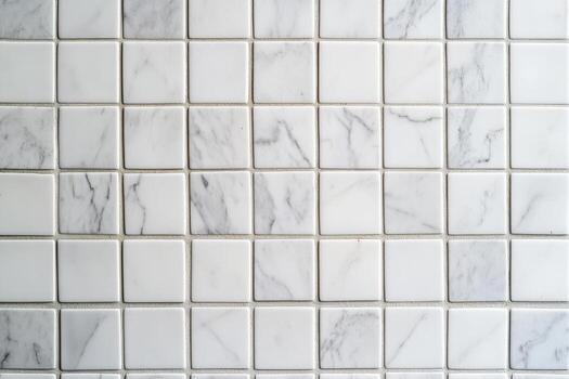White marble tile pattern with square design and natural texture details photo