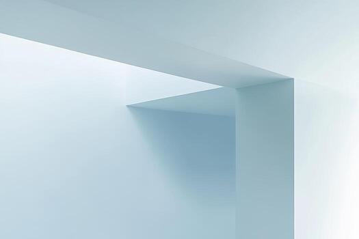 Soft light and minimal shapes create a calm atmosphere in a modern space photo