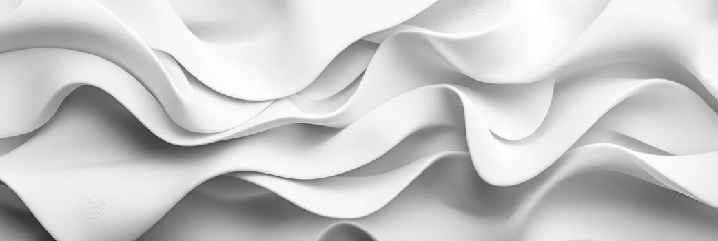 Soft white fabric draped in elegant waves and folds creating an abstract texture photo
