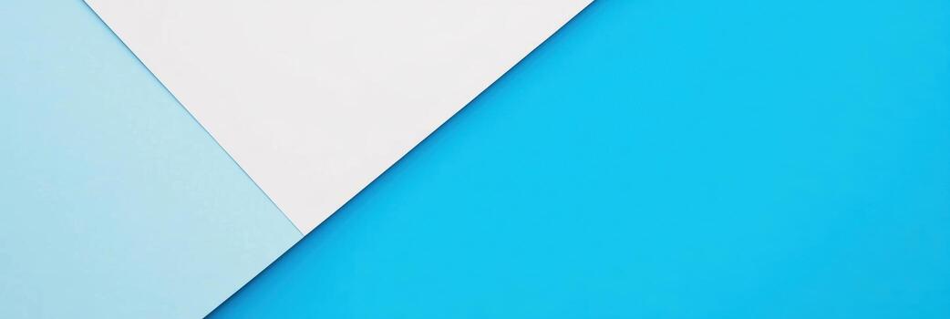 Bright blue and white abstract background with geometric shapes photo