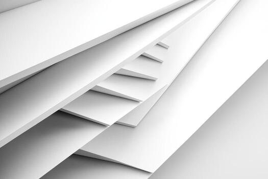 White layered paper sheets arranged in a modern design style photo