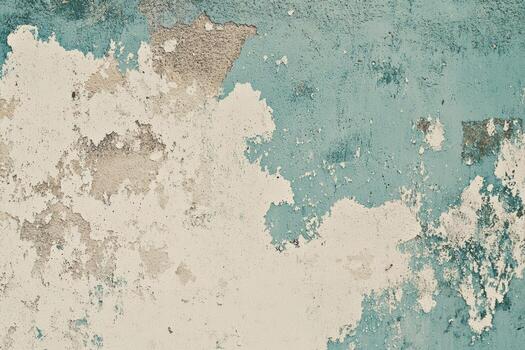 Weathered wall showcasing peeling paint and texture patterns in soft colors photo