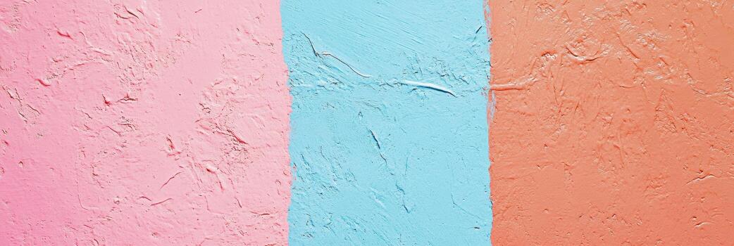 Vibrant color blocks on textured walls create an eye-catching visual display photo