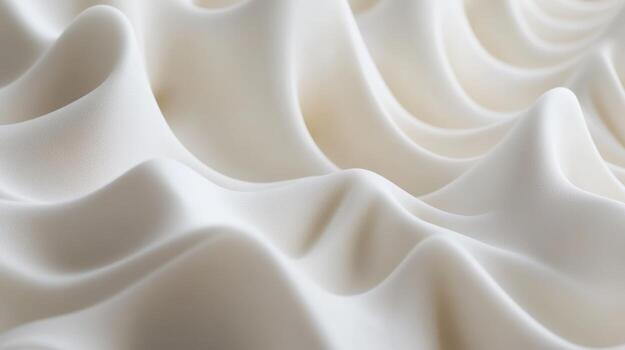 Soft white fabric creates flowing waves in gentle light with smooth texture photo