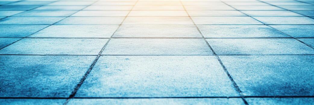 Paved surface with light reflections during golden hour photo
