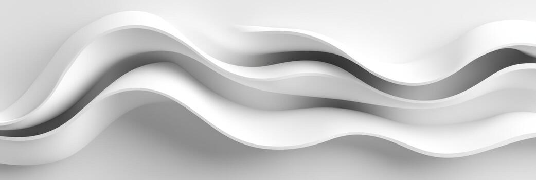 Abstract white wave patterns creating a modern and minimalistic design photo