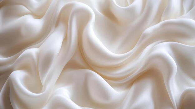 Soft white fabric draping elegantly in gentle waves and folds photo