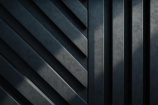 Textured black wall with diagonal patterns and soft shadows during daylight photo