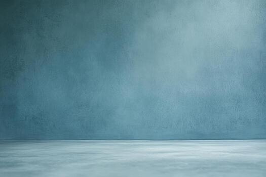 Smooth blue wall with subtle texture creates a calm atmosphere photo