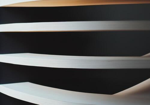 Curved shelves create a modern design element in interior space photo