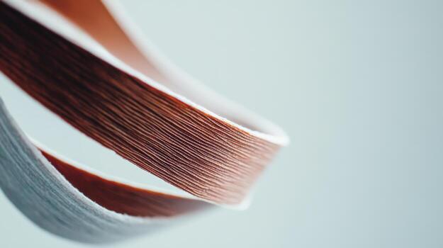 Colorful paper strips hanging in soft light create a soothing visual composition photo
