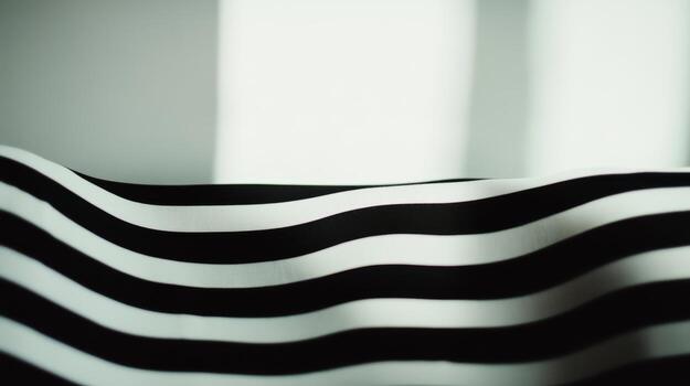 Striking black and white stripes create an intriguing visual in soft light photo