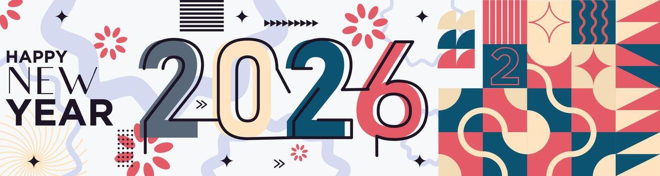 Modern Multicolour Pattern Background for Happy New Year vector