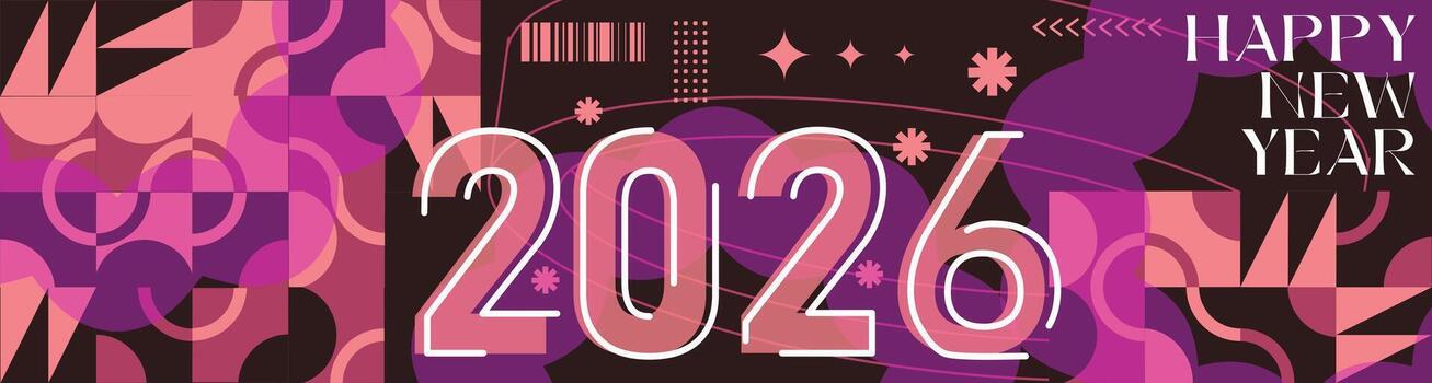 resumen moderno caligrafía saludo modelo para nuevo año 2026 vector