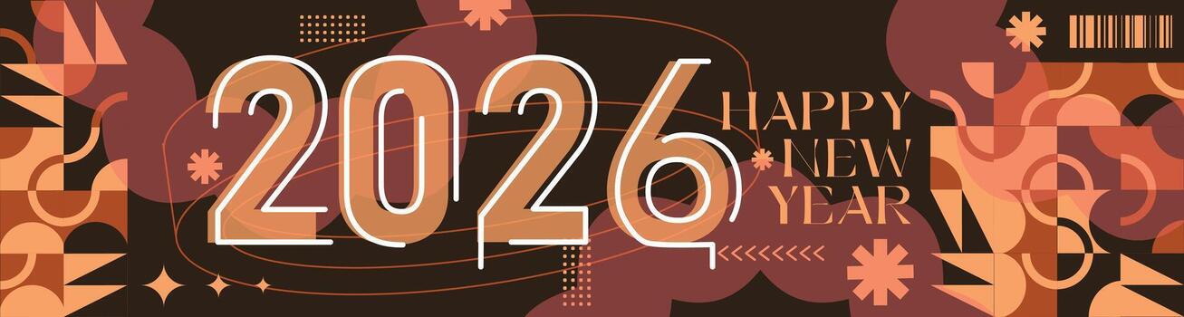 Bright Colorful Abstract Background with Happy New Year 2026 Calligraphy vector