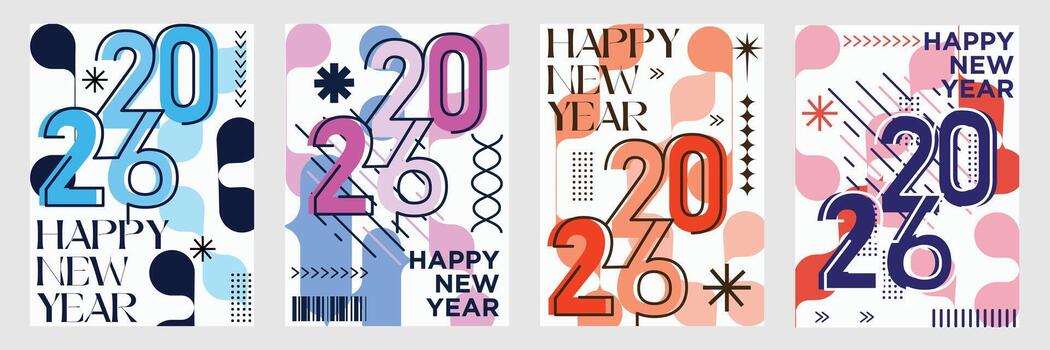 Trendy Abstract Pattern Happy New Year vector