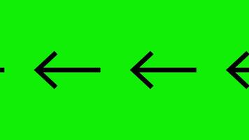 Left directional arrow animation multiple arrows moving on green background, video