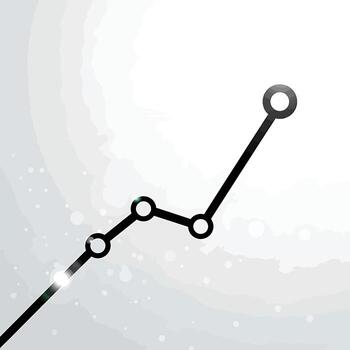 resumen negro línea grafico con circular nodos demostración un hacia arriba tendencia en contra un texturizado ligero gris antecedentes vector