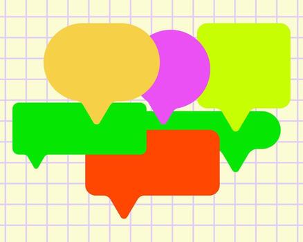 Speech bubble conversation chat collection set ector clip art template editable vector