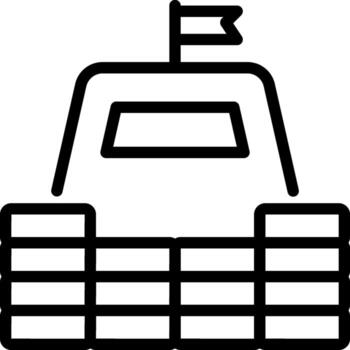 Simple Outline Fortress Illustration Architecture Structure Building Icon Symbol Design vector