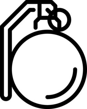 Outline Simple Rounded Grenade Military Weapon Single Line Icon vector