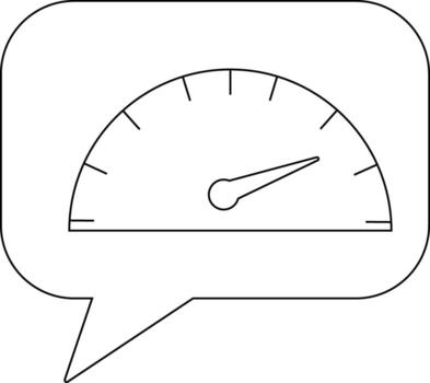 chat icon and speedometer icon with white background vector