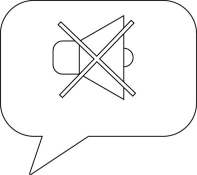 chat icon and speaker icon are muted with a white background vector