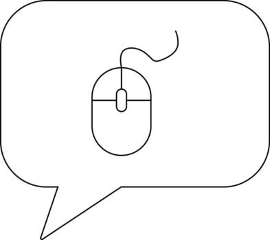 chat icon and mouse icon with white background vector